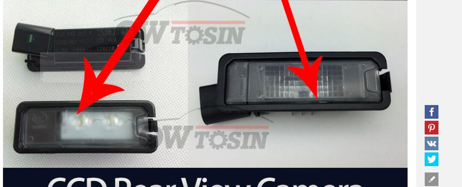 Camera marsarier Volkswagen Golf VII, Golf VI, Scirocco, Polo, Passat CC, Passat B7 dedicata, MaxTech ECO, suport lampa numar OEM, Fisheye CVBS 720x480, unghi 120 grade, RCA, navigatii Android aftermarket