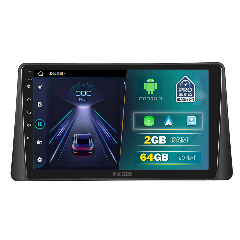 Navigatie Renault Megane II (2002-2009) dedicata, MaxTech® PRO SERIES, 2 GB Ram 64 GB Rom, Carplay si Android auto, Ecran 9” HD Touch, GPS, Wifi, Bluetooth, Radio, USB, EQ, DSP, Waze