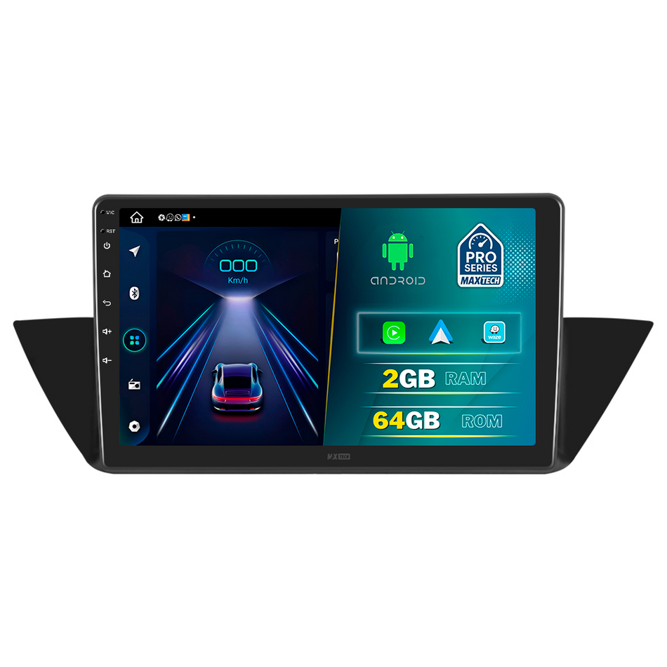 Navigatie BMW X1 E84 (2009-2015) dedicata, MaxTech® PRO SERIES, 2 GB Ram 64 GB Rom, Carplay si Android auto, Ecran 10” HD Touch, GPS, Wifi, Bluetooth, Radio, USB, EQ, DSP, Waze