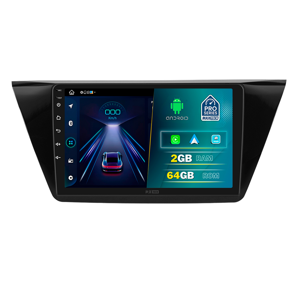 Navigatie Volkswagen Touran (2016-2021) dedicata, MaxTech® PRO SERIES, 2 GB Ram 64 GB Rom, Carplay si Android auto, Ecran 10” HD Touch, GPS, Wifi, Bluetooth, Radio, USB, EQ, DSP, Waze