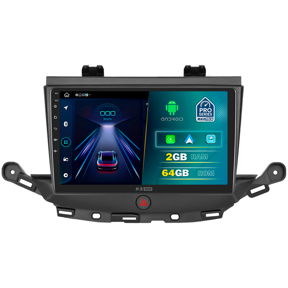 Navigatie Opel Astra K 2015-2019  dedicata, MaxTech® PRO SERIES, 2 GB Ram 64 GB Rom, Carplay si Android auto, Ecran 9” HD Touch, GPS, Wifi, Bluetooth, Radio, USB, EQ, DSP, Waze