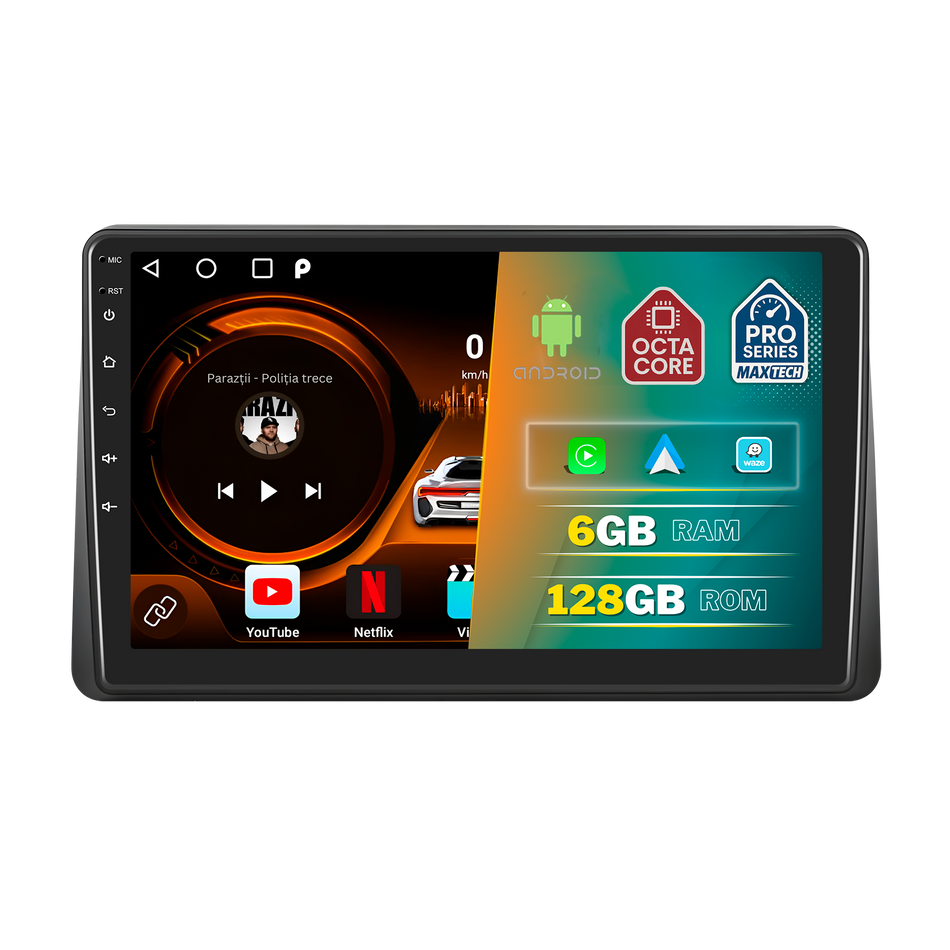 Navigatie Renault Arkana (2021-2023) dedicata, MaxTech® PRO SERIES, 6 GB Ram 128 GB Rom, Carplay si Android auto, Ecran 10” HD Touch, GPS, Wifi, Bluetooth, Radio, USB, EQ, DSP, Waze