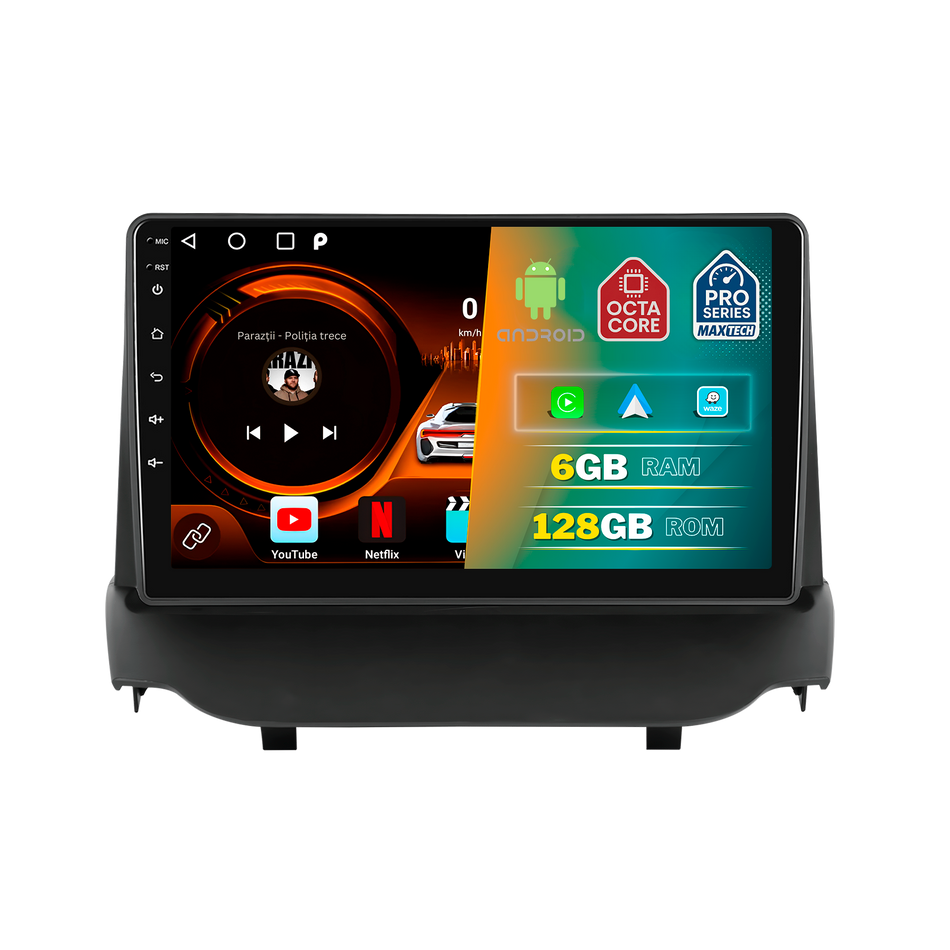 Navigatie Ford EcoSport (2013-2017) dedicata, MaxTech® PRO SERIES, 6 GB Ram 128 GB Rom, Carplay si Android auto, Ecran 9” HD Touch, GPS, Wifi, Bluetooth, Radio, USB, EQ, DSP, Waze