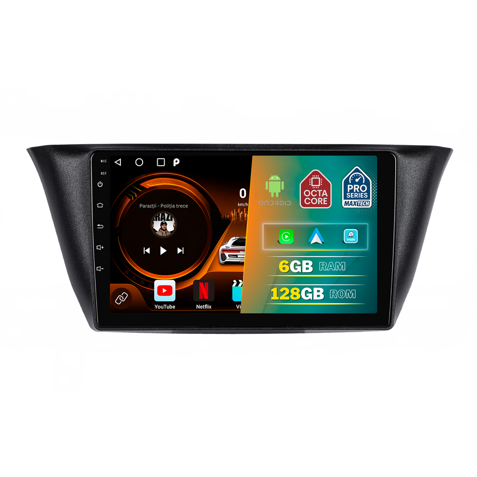 Navigatie Iveco Daily VI (2019-2020) Facelift dedicata, MaxTech® PRO SERIES, 6 GB Ram 128 GB Rom, Carplay si Android auto, Ecran 9” HD Touch, GPS, Wifi, Bluetooth, Radio, USB, EQ, DSP, Waze