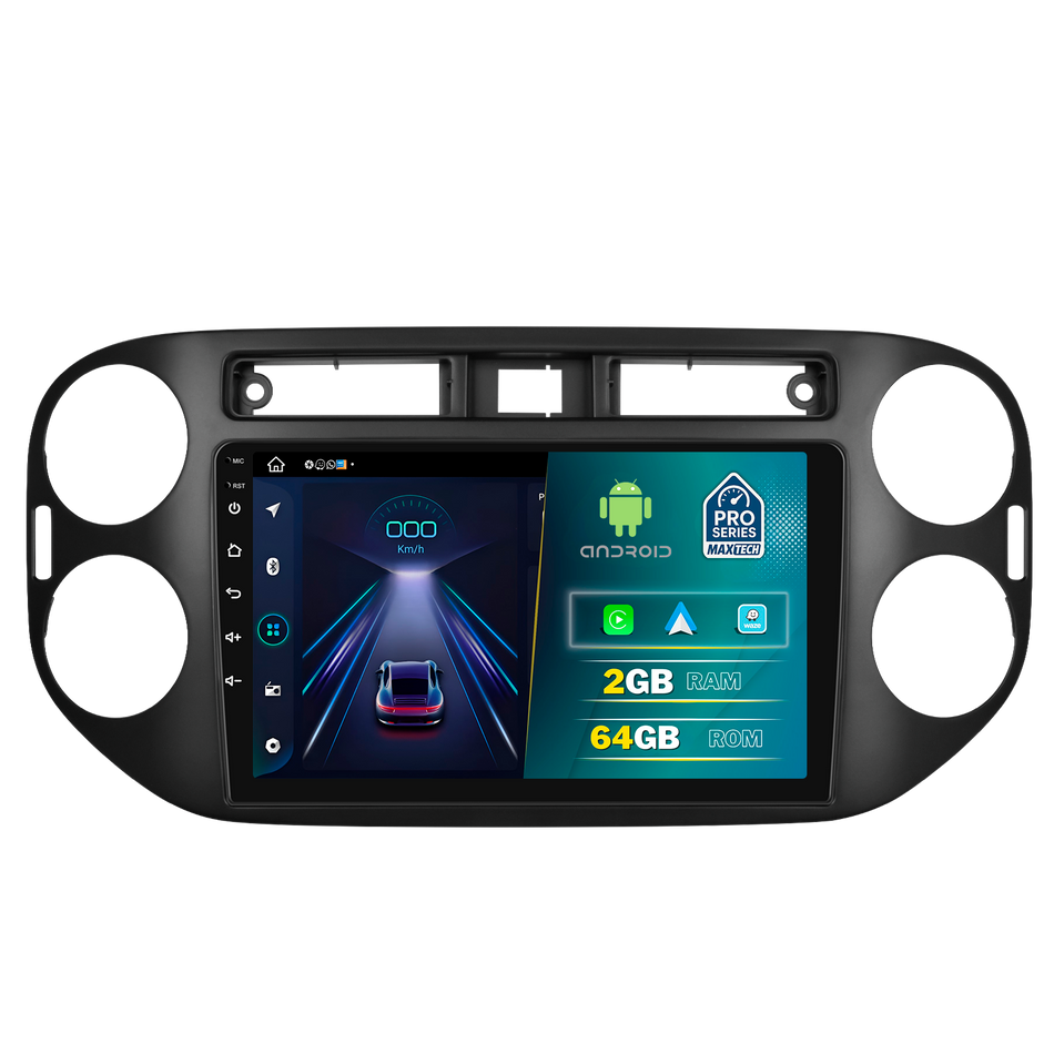 Navigatie Volkswagen Tiguan I (2011-2016) facelift dedicata, MaxTech® PRO SERIES, 2 GB Ram 64 GB Rom, Carplay si Android auto, Ecran 9” HD Touch, GPS, Wifi, Bluetooth, Radio, USB, EQ, DSP, Waze
