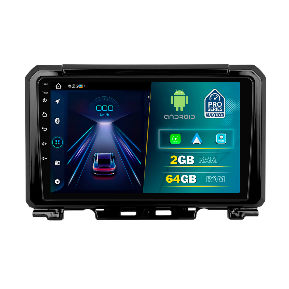 Navigatie Suzuki Jimny IV 2018+ dedicata, MaxTech® PRO SERIES, 2 GB Ram 64 GB Rom, Carplay si Android auto, Ecran 9” HD Touch, GPS, Wifi, Bluetooth, Radio, USB, EQ, DSP, Waze
