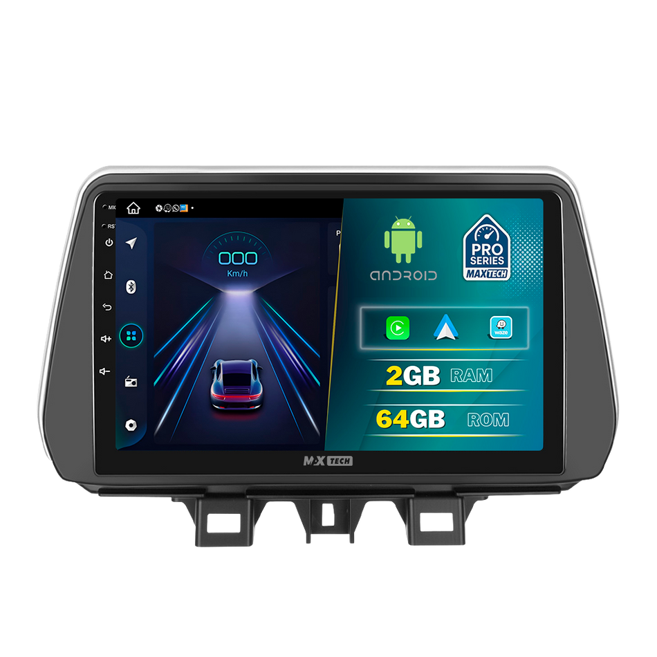Navigatie Hyundai Tucson III (2018-2020) Facelift dedicata, MaxTech® PRO SERIES, 2 GB Ram 64 GB Rom, Carplay si Android auto, Ecran 9” HD Touch, GPS, Wifi, Bluetooth, Radio, USB, EQ, DSP, Waze