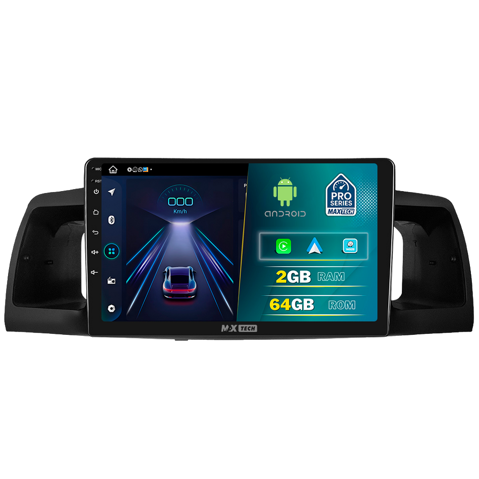 Navigatie Toyota Corolla E120 (2004-2007) facelift dedicata, MaxTech® PRO SERIES, 2 GB Ram 64 GB Rom, Carplay si Android auto, Ecran 9” HD Touch, GPS, Wifi, Bluetooth, Radio, USB, EQ, DSP, Waze
