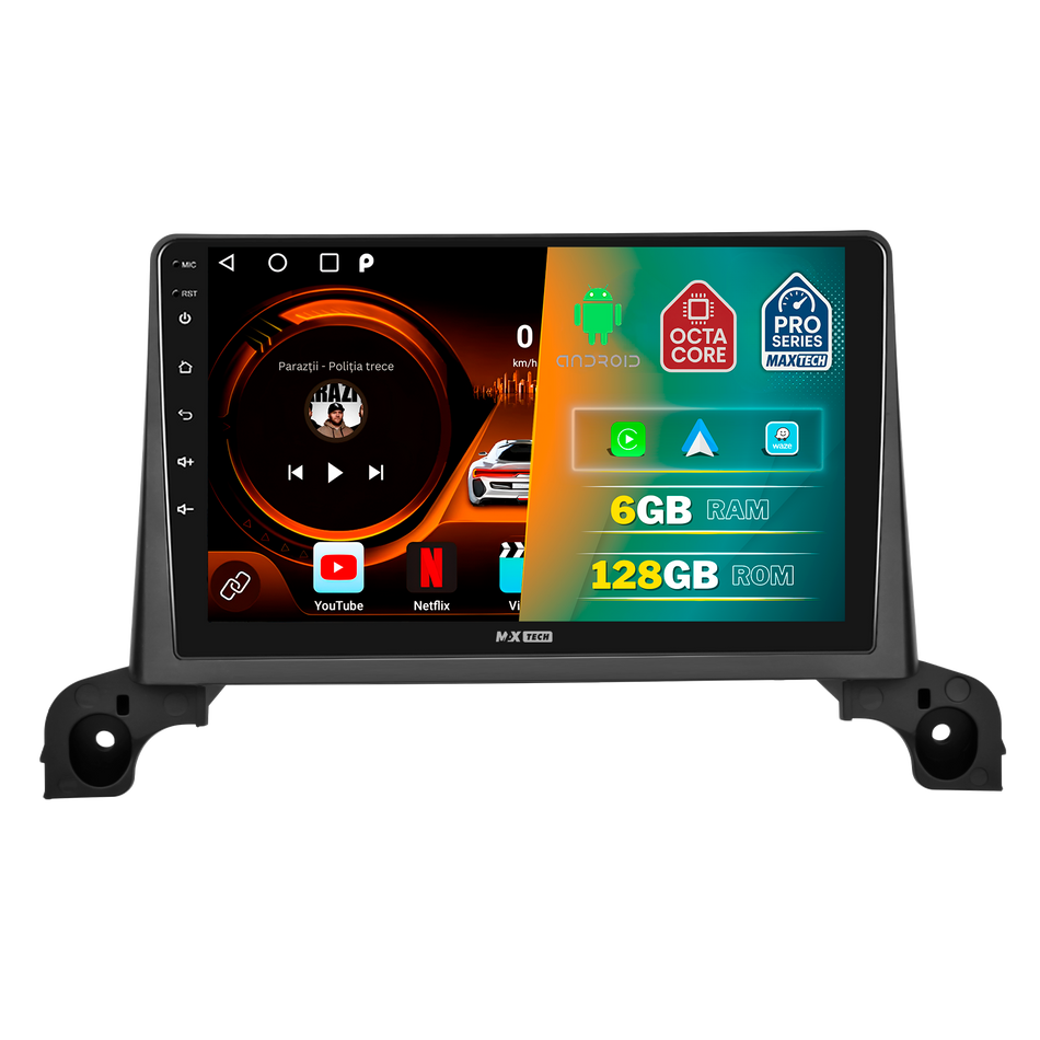 Navigatie Peugeot 5008 II 2017-2020 (pre-facelift) dedicata, MaxTech® PRO SERIES, 6 GB Ram 128 GB Rom, Carplay si Android auto, Ecran 9” HD Touch, GPS, Wifi, Bluetooth, Radio, USB, EQ, DSP, Waze
