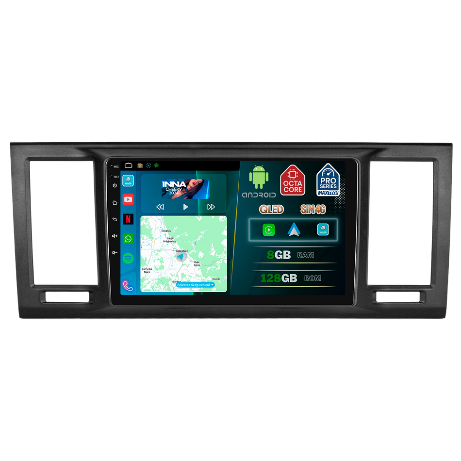 Navigatie Volkswagen Transporter/Caravelle T6 (2015-2019) dedicata, MaxTech® PRO SERIES, 8 GB Ram 128 GB Rom, OctaCore, Carplay si Android auto, Ecran 9” HD Touch, Sim 4G, ADI/HI-Res, GPS, Wifi, Bluetooth, Radio, USB, EQ, DSP, Waze