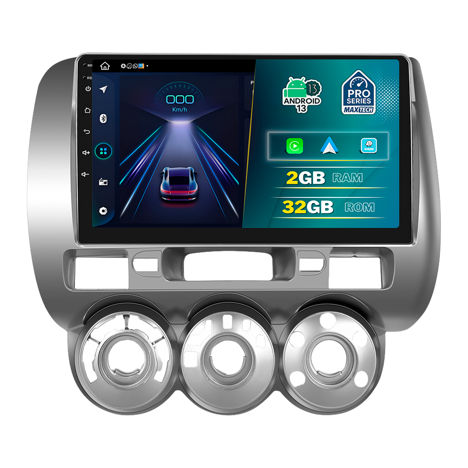 Navigatie Honda Jazz (2002-2008) dedicata, MaxTech® PRO SERIES, 2 GB Ram 64 GB Rom, Carplay si Android auto, Ecran 9” HD Touch, GPS, Wifi, Bluetooth, Radio, USB, EQ, DSP, Waze