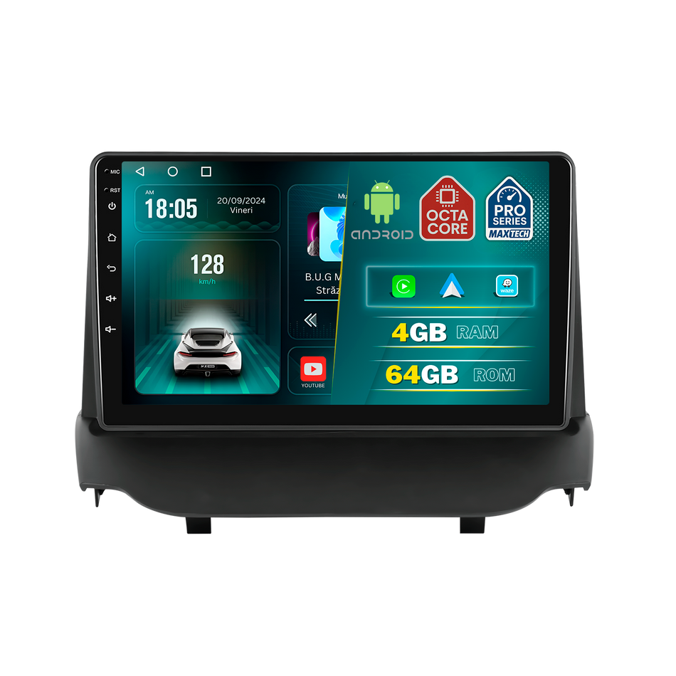 Navigatie Ford EcoSport (2013-2017) dedicata, MaxTech® PRO SERIES, 4 GB Ram 64 GB Rom, Carplay si Android auto, Ecran 9 ” HD Touch, GPS, Wifi, Bluetooth, Radio, USB, EQ, DSP, Waze