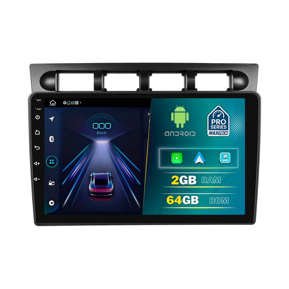 Navigatie Kia Picanto I (2007-2011) facelift dedicata, MaxTech® PRO SERIES, 2 GB Ram 64 GB Rom, Carplay si Android auto, Ecran 9” HD Touch, GPS, Wifi, Bluetooth, Radio, USB, EQ, DSP, Waze