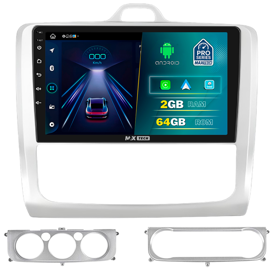 Navigatie Ford Focus 2 (Mk2) 2004-2011  dedicata, MaxTech® PRO SERIES, 2 GB Ram 64 GB Rom, Carplay si Android auto, Ecran 9” HD Touch, GPS, Wifi, Bluetooth, Radio, USB, EQ, DSP, Waze