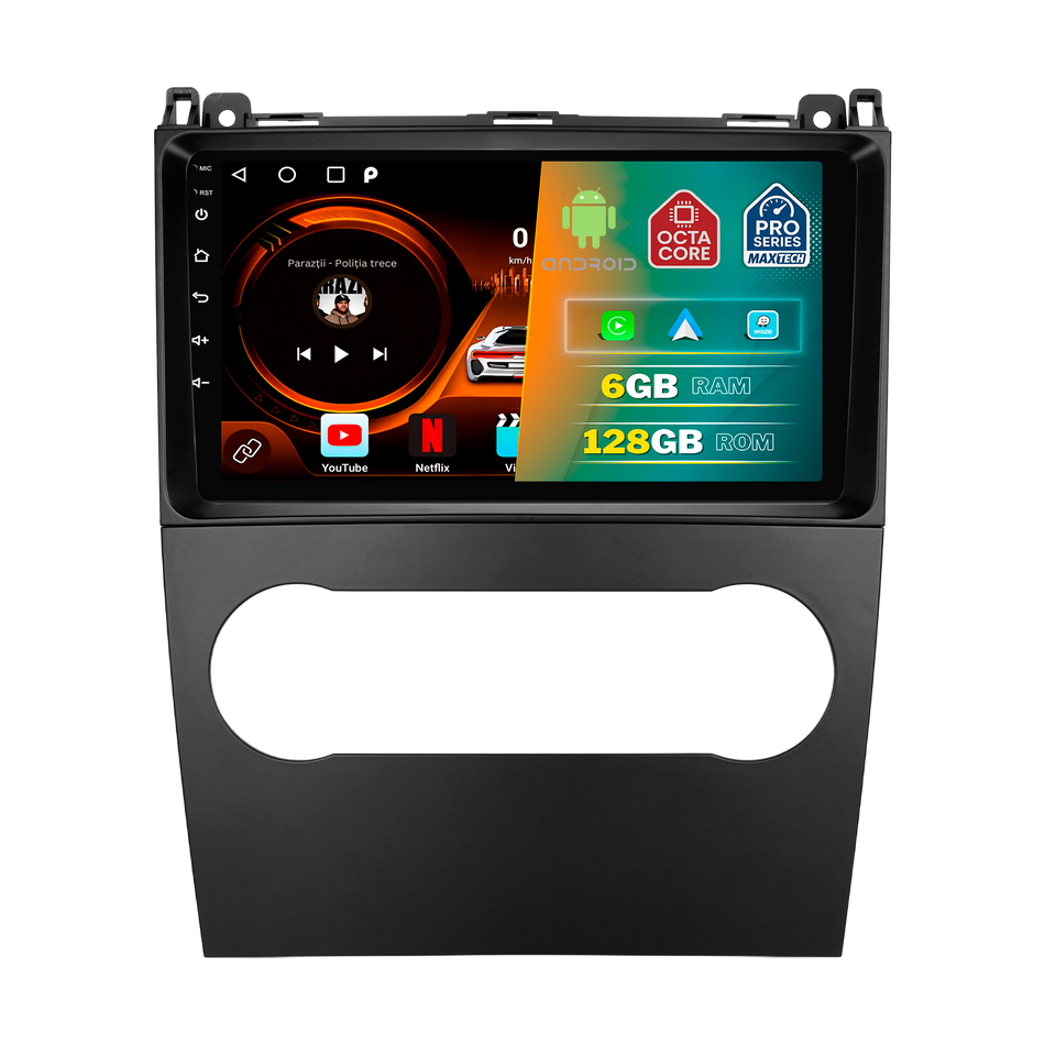 Navigatie  Mercedes A-Class W169/B-Class W245 (2008–2012) dedicata, MaxTech® PRO SERIES, 6 GB Ram 128 GB Rom, Carplay si Android auto, Ecran 9” HD Touch, GPS, Wifi, Bluetooth, Radio, USB, EQ, DSP, Waze