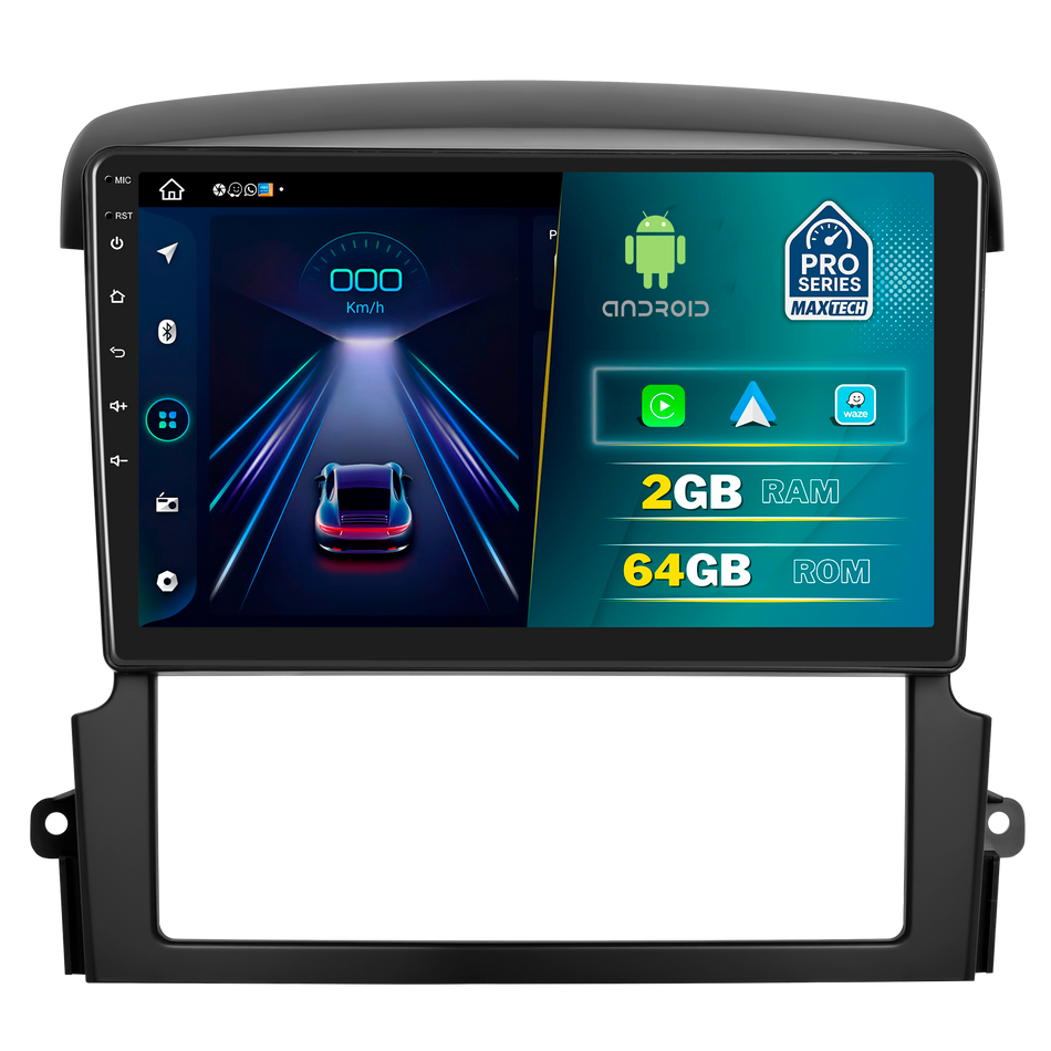 Navigatie Kia Sorento I (2004-2008) dedicata, MaxTech® PRO SERIES, 2 GB Ram 64 GB Rom, Carplay si Android auto, Ecran 9” HD Touch, GPS, Wifi, Bluetooth, Radio, USB, EQ, DSP, Waze