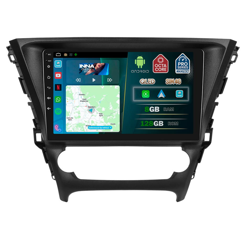 Navigatie Toyota Avensis III (2015-2018) T27 facelift dedicata, MaxTech® PRO SERIES, 8 GB Ram 128 GB Rom, OctaCore, Carplay si Android auto, Ecran 10” HD Touch, Sim 4G, ADI/HI-Res, GPS, Wifi, Bluetooth, Radio, USB, EQ, DSP, Waze