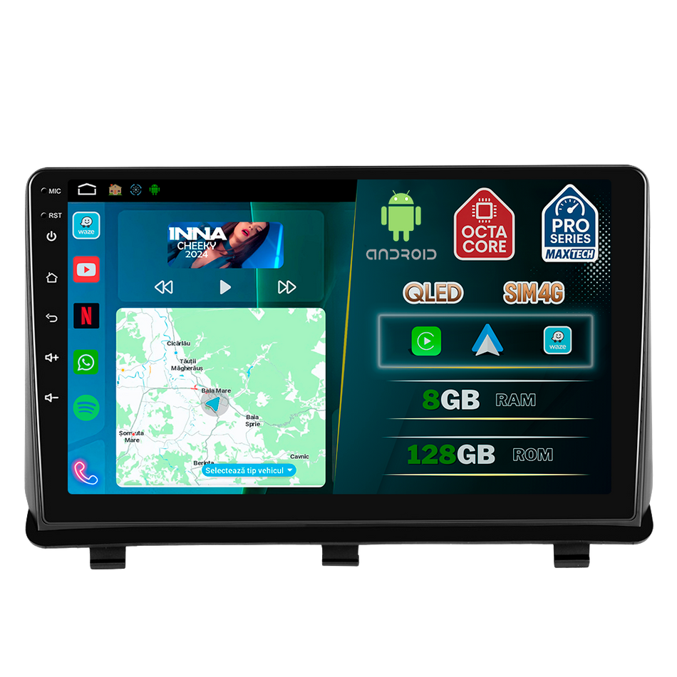 Navigatie Opel Antara (2008-2012) pre-facelift dedicata, MaxTech® PRO SERIES, 8 GB Ram 128 GB Rom, OctaCore, Carplay si Android auto, Ecran 9” HD Touch, Sim 4G, ADI/HI-Res, GPS, Wifi, Bluetooth, Radio, USB, EQ, DSP, Waze