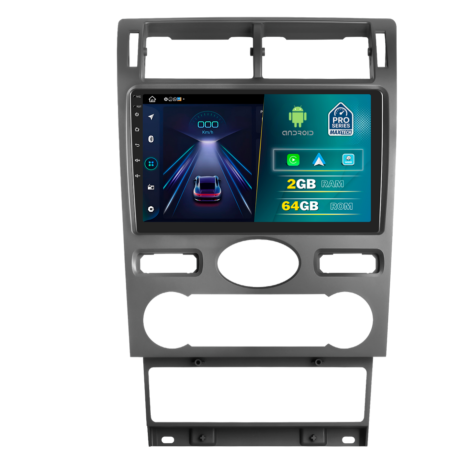 Navigatie  Ford Mondeo 3 (2004-2007)  dedicata, MaxTech® PRO SERIES, 2 GB Ram 64 GB Rom, Carplay si Android auto, Ecran 9” HD Touch, GPS, Wifi, Bluetooth, Radio, USB, EQ, DSP, Waze
