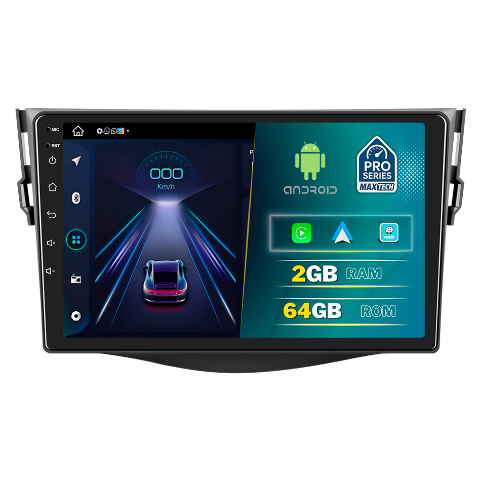 Navigatie Toyota RAV4 (2006-2012) dedicata, MaxTech® PRO SERIES, 2 GB Ram 64 GB Rom, Carplay si Android auto, Ecran 9” HD Touch, GPS, Wifi, Bluetooth, Radio, USB, EQ, DSP, Waze