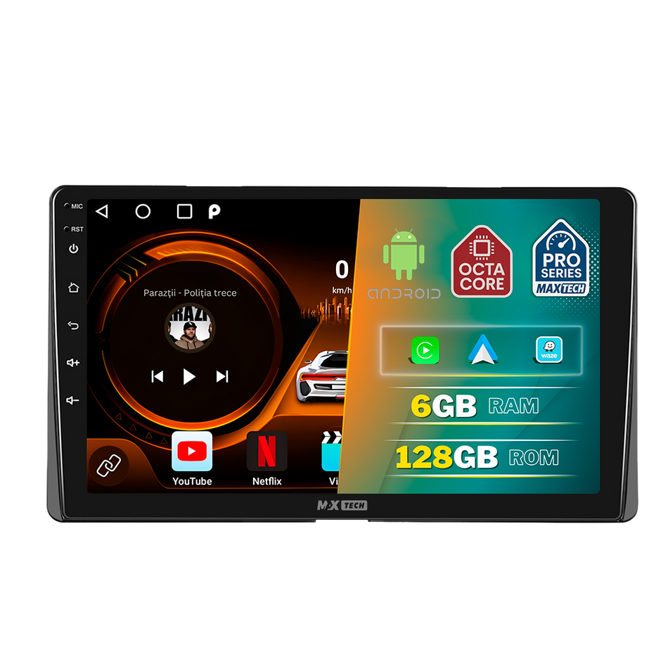 Navigatie Toyota Sienna 3 (2015-2020) facelift dedicata, MaxTech® PRO SERIES, 6 GB Ram 128 GB Rom, Carplay si Android auto, Ecran 9” HD Touch, GPS, Wifi, Bluetooth, Radio, USB, EQ, DSP, Waze
