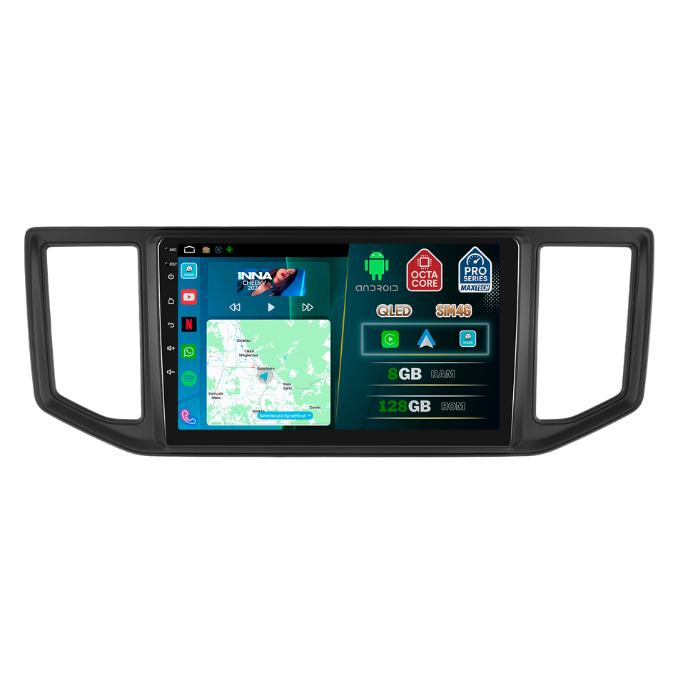 Navigatie Volkswagen Crafter II 2017-2021 dedicata, MaxTech® PRO SERIES, 8 GB Ram 128 GB Rom, OctaCore, Carplay si Android auto, Ecran 10” HD Touch, Sim 4G, ADI/HI-Res, GPS, Wifi, Bluetooth, Radio, USB, EQ, DSP, Waze