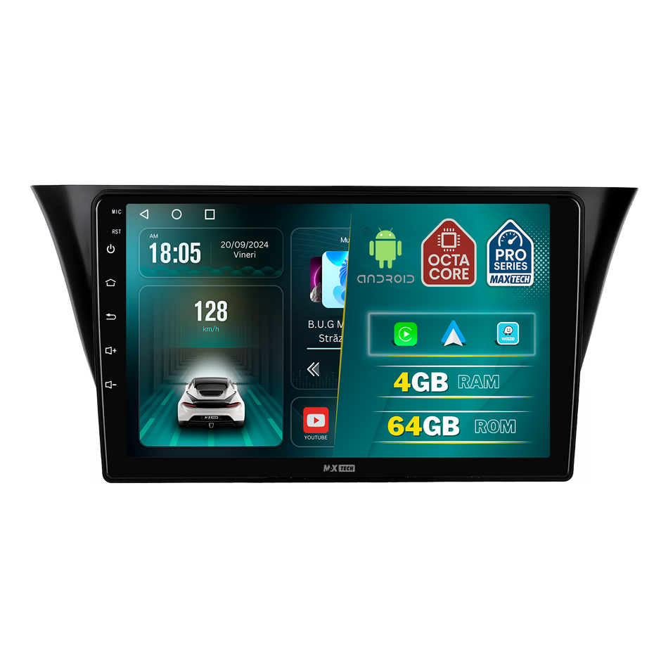 Navigatie Iveco Daily (2018-2020) dedicata, MaxTech® PRO SERIES, 4 GB Ram 64 GB Rom, Carplay si Android auto, Ecran 10 ” HD Touch, GPS, Wifi, Bluetooth, Radio, USB, EQ, DSP, Waze