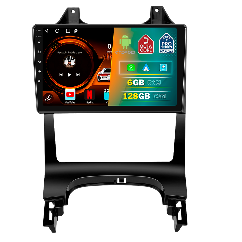 Navigatie Peugeot 3008 (2013-2016) facelift dedicata, MaxTech® PRO SERIES, 6 GB Ram 128 GB Rom, Carplay si Android auto, Ecran 9” HD Touch, GPS, Wifi, Bluetooth, Radio, USB, EQ, DSP, Waze