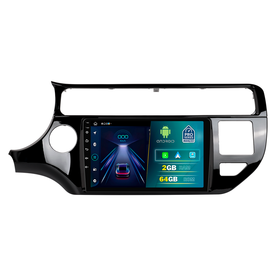 Navigatie Kia Rio (2014-2017) (facelift) dedicata, MaxTech® PRO SERIES, 2 GB Ram 64 GB Rom, Carplay si Android auto, Ecran 9” HD Touch, GPS, Wifi, Bluetooth, Radio, USB, EQ, DSP, Waze