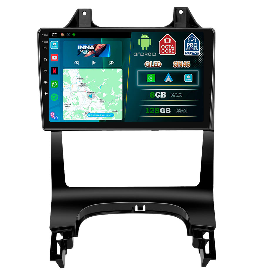 Navigatie Peugeot 3008 (2013-2016) facelift dedicata, MaxTech® PRO SERIES, 8 GB Ram 128 GB Rom, OctaCore, Carplay si Android auto, Ecran 9” HD Touch, Sim 4G, ADI/HI-Res, GPS, Wifi, Bluetooth, Radio, USB, EQ, DSP, Waze