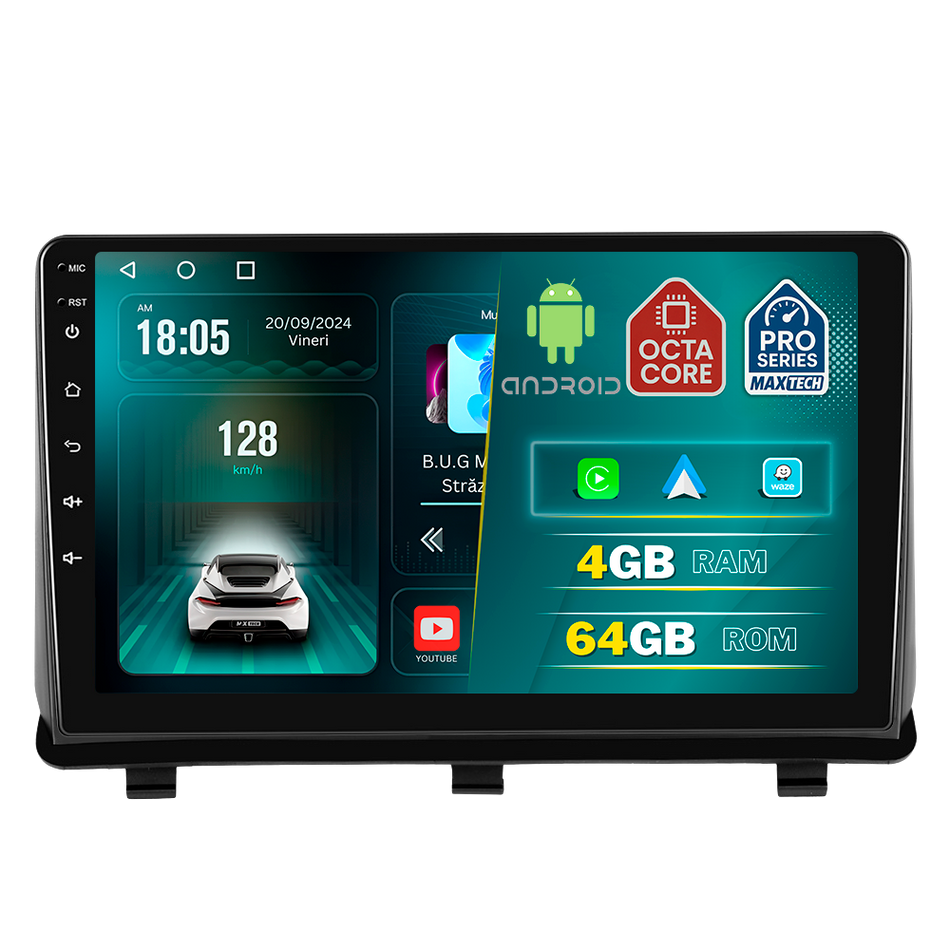 Navigatie Opel Antara (2008-2012) pre-facelift dedicata, MaxTech® PRO SERIES, 4 GB Ram 64 GB Rom, Carplay si Android auto, Ecran 9 ” HD Touch, GPS, Wifi, Bluetooth, Radio, USB, EQ, DSP, Waze