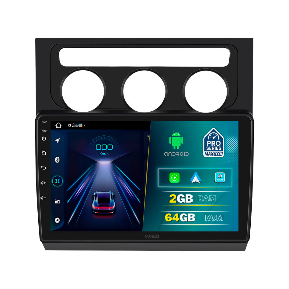 Navigatie Volkswagen Touran I (2004–2008) dedicata, MaxTech® PRO SERIES, 2 GB Ram 64 GB Rom, Carplay si Android auto, Ecran 10” HD Touch, GPS, Wifi, Bluetooth, Radio, USB, EQ, DSP, Waze