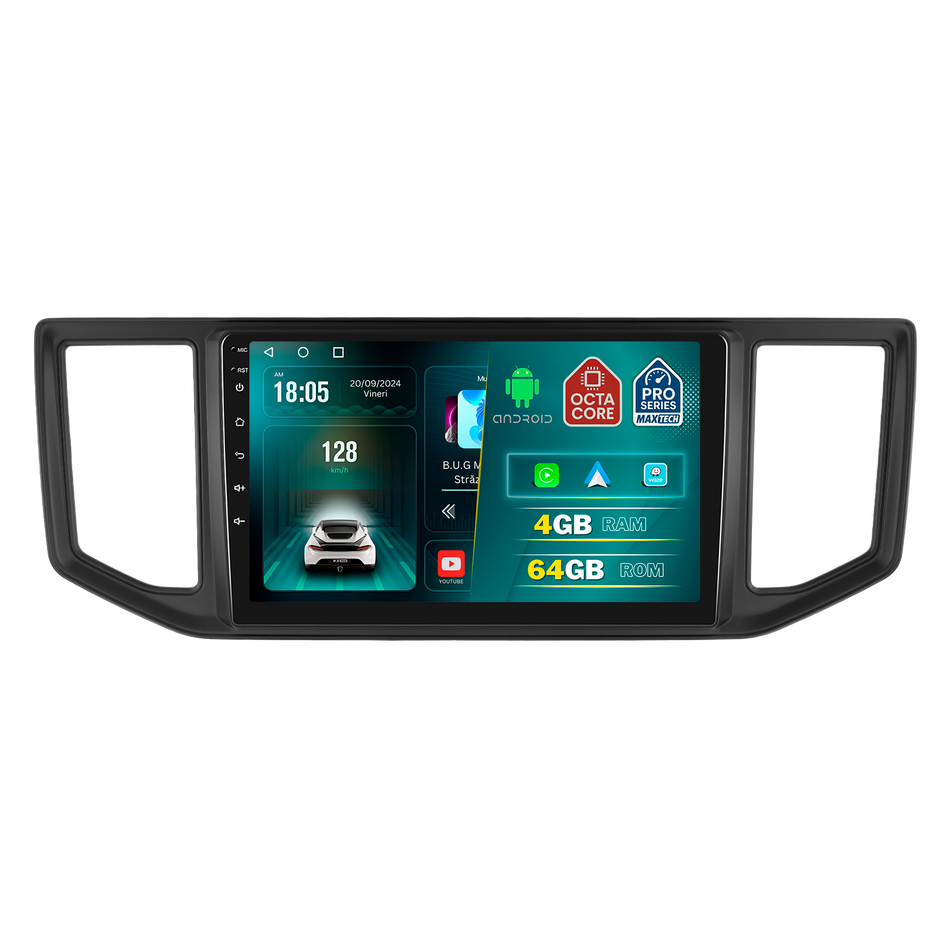 Navigatie Volkswagen Crafter II 2017-2021 dedicata, MaxTech® PRO SERIES, 4 GB Ram 64 GB Rom, Carplay si Android auto, Ecran 10 ” HD Touch, GPS, Wifi, Bluetooth, Radio, USB, EQ, DSP, Waze