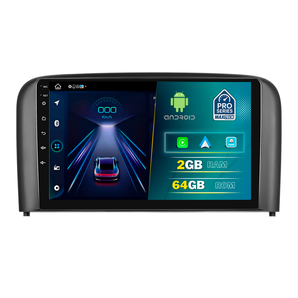 Navigatie Volvo S80 I (2001-2006) dedicata, MaxTech® PRO SERIES, 2 GB Ram 64 GB Rom, Carplay si Android auto, Ecran 9” HD Touch, GPS, Wifi, Bluetooth, Radio, USB, EQ, DSP, Waze