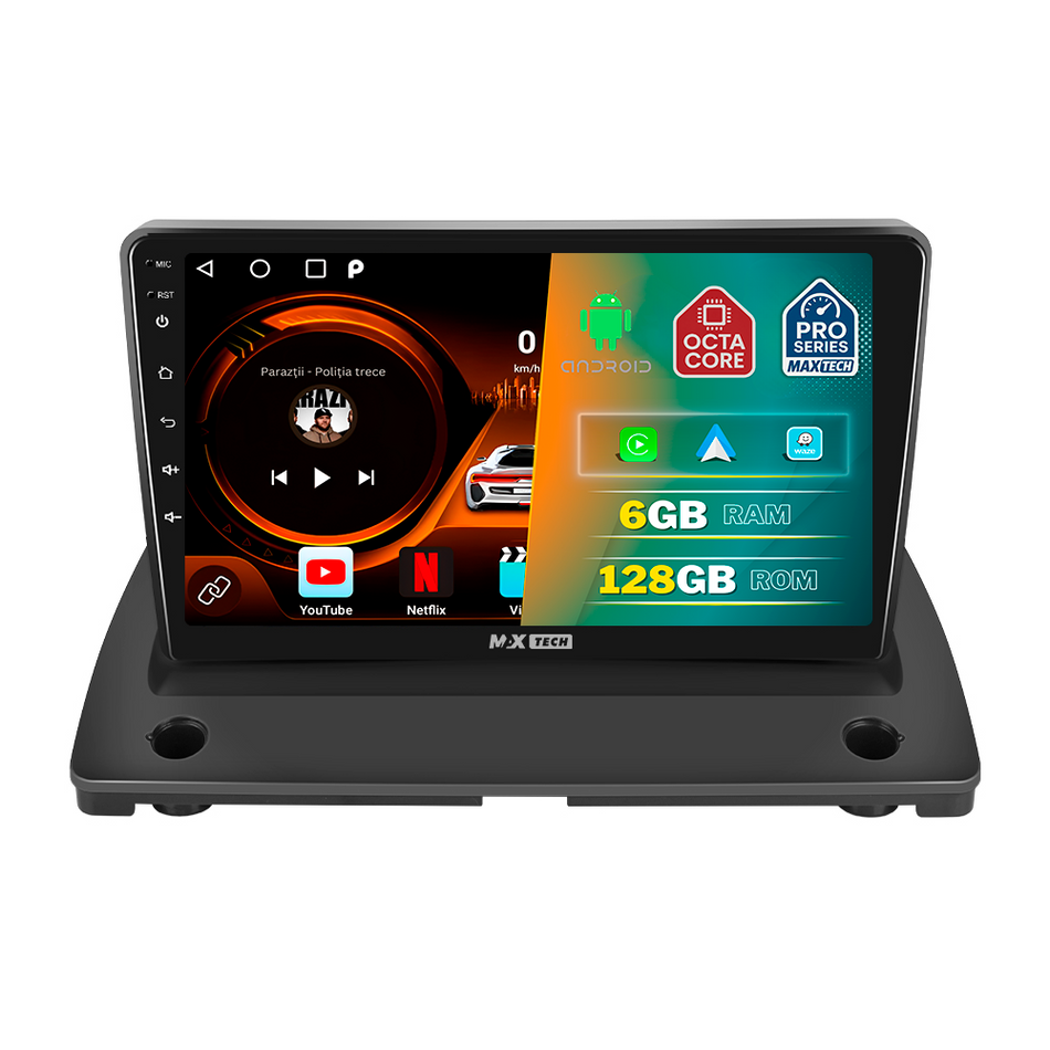 Navigatie Volvo XC90 I (2004-2013) dedicata, MaxTech® PRO SERIES, 6 GB Ram 128 GB Rom, Carplay si Android auto, Ecran 9” HD Touch, GPS, Wifi, Bluetooth, Radio, USB, EQ, DSP, Waze