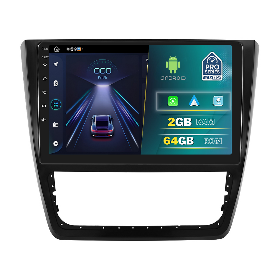 Navigatie Skoda Yeti (2009-2017) dedicata, MaxTech® PRO SERIES, 2 GB Ram 64 GB Rom, Carplay si Android auto, Ecran 10” HD Touch, GPS, Wifi, Bluetooth, Radio, USB, EQ, DSP, Waze