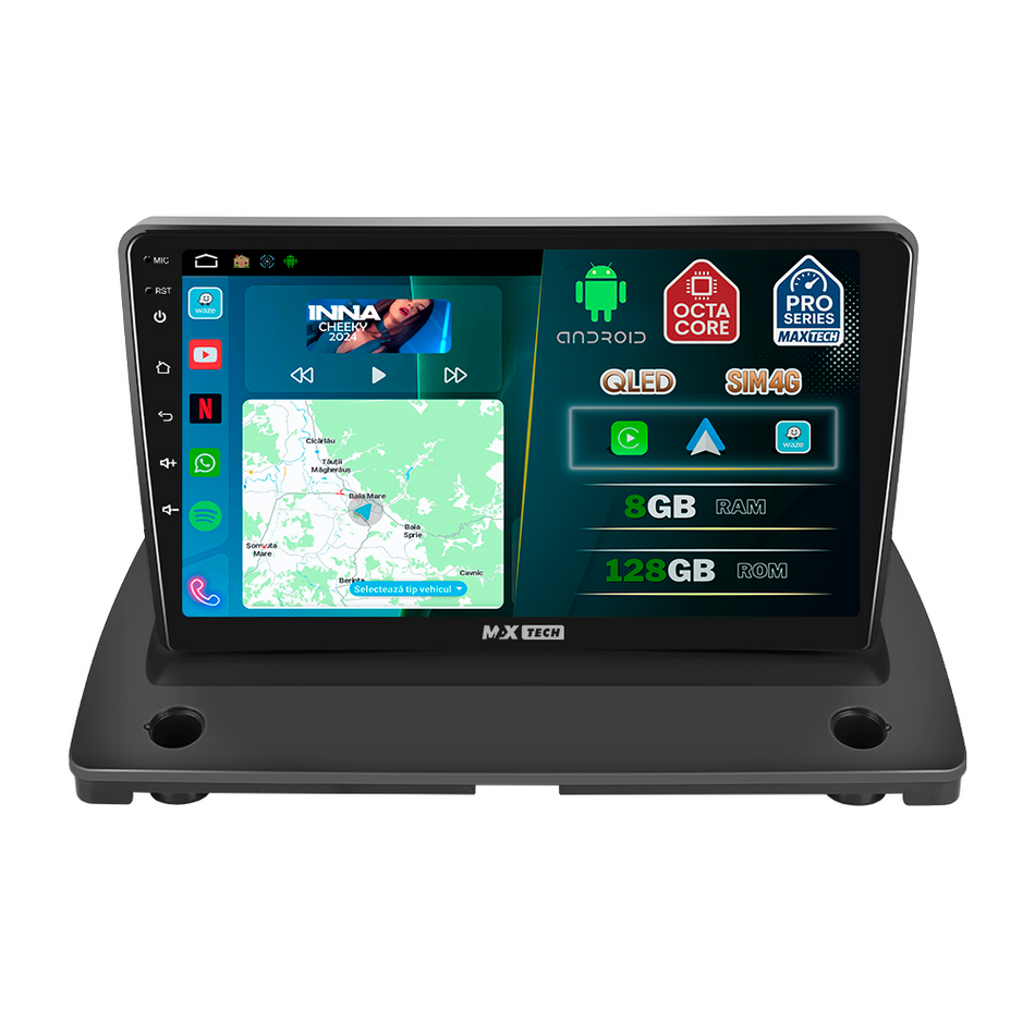 Navigatie Volvo XC90 I (2004-2013) dedicata, MaxTech® PRO SERIES, 8 GB Ram 128 GB Rom, OctaCore, Carplay si Android auto, Ecran 9” HD Touch, Sim 4G, ADI/HI-Res, GPS, Wifi, Bluetooth, Radio, USB, EQ, DSP, Waze