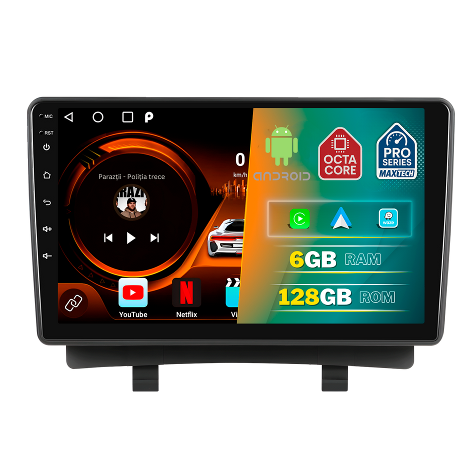 Navigatie Opel Zafira C/Tourer 2011–2016 (pre-facelift)  dedicata, MaxTech® PRO SERIES, 6 GB Ram 128 GB Rom, Carplay si Android auto, Ecran 9” HD Touch, GPS, Wifi, Bluetooth, Radio, USB, EQ, DSP, Waze