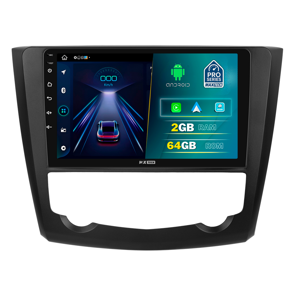 Navigatie Renault Kadjar I (2015-2018) pre-facelift dedicata, MaxTech® PRO SERIES, 2 GB Ram 64 GB Rom, Carplay si Android auto, Ecran 9” HD Touch, GPS, Wifi, Bluetooth, Radio, USB, EQ, DSP, Waze