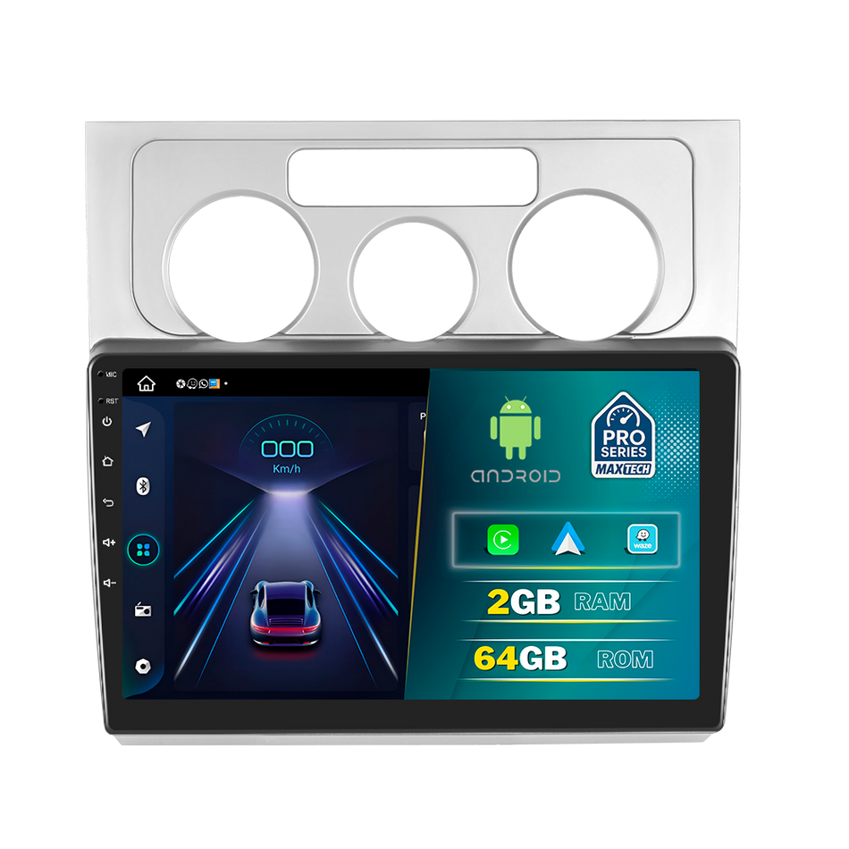 Navigatie VW Touran I (2006-2010) facelift dedicata, MaxTech® PRO SERIES, 2 GB Ram 64 GB Rom, Carplay si Android auto, Ecran 10” HD Touch, GPS, Wifi, Bluetooth, Radio, USB, EQ, DSP, Waze