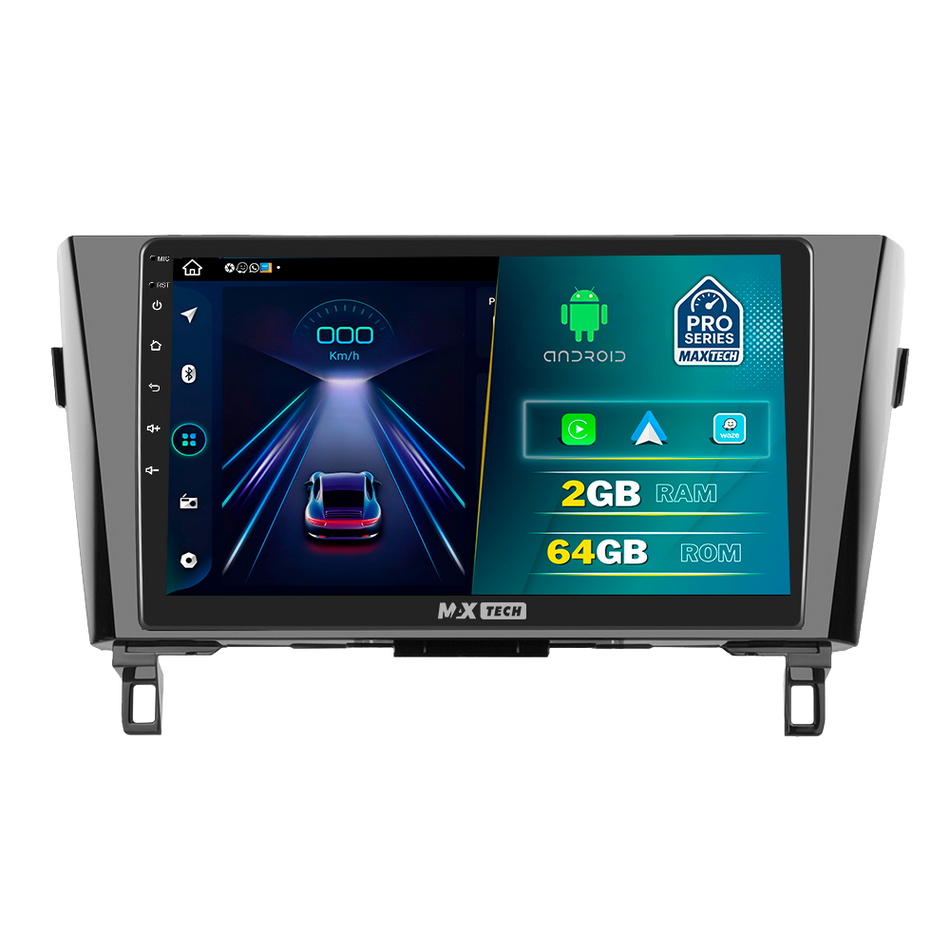 Navigatie Nissan Qashqai II J11 / X-trail 2014-2017 III (T32) (Pre-Facelift) dedicata, MaxTech® PRO SERIES, 2 GB Ram 64 GB Rom, Carplay si Android auto, Ecran 10” HD Touch, GPS, Wifi, Bluetooth, Radio, USB, EQ, DSP, Waze