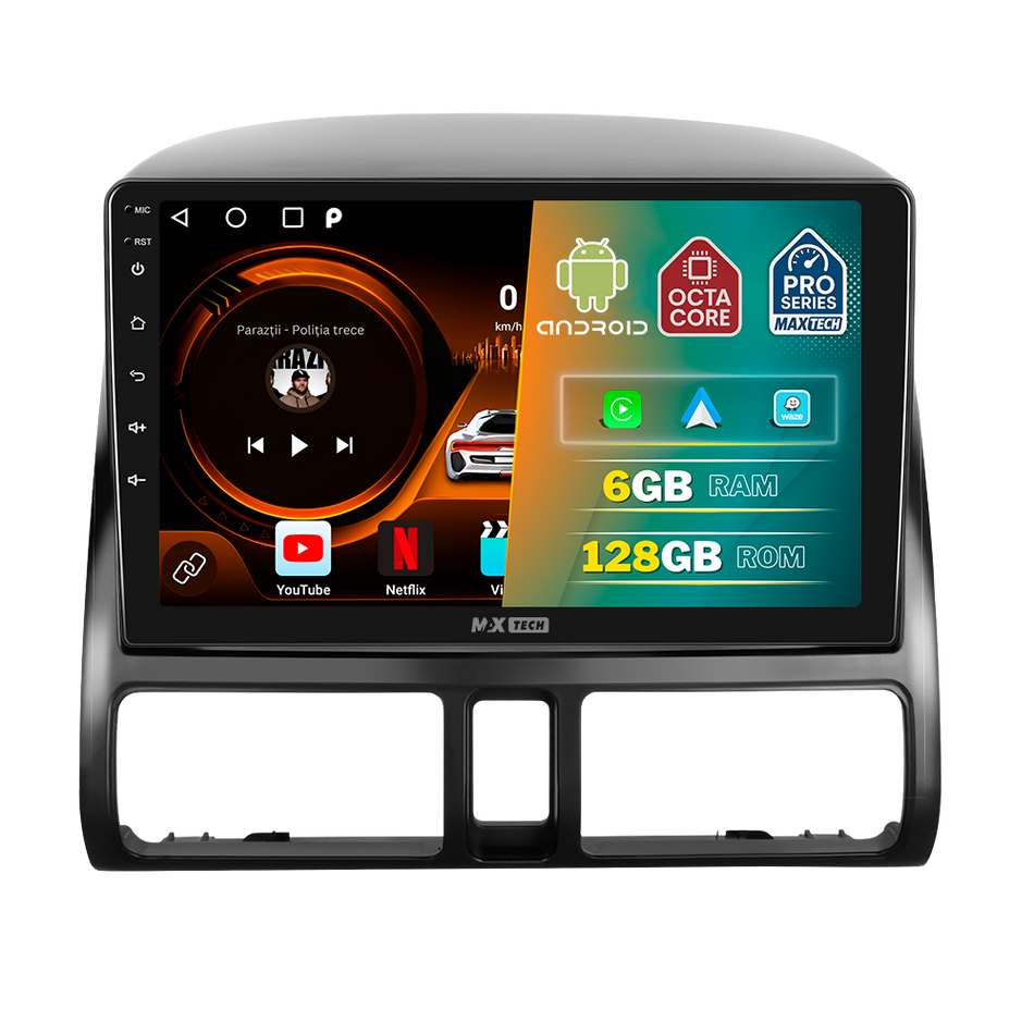 Navigatie Honda CR-V II (2002-2006) dedicata, MaxTech® PRO SERIES, 6 GB Ram 128 GB Rom, Carplay si Android auto, Ecran 9 ” HD Touch, GPS, Wifi, Bluetooth, Radio, USB, EQ, DSP, Waze