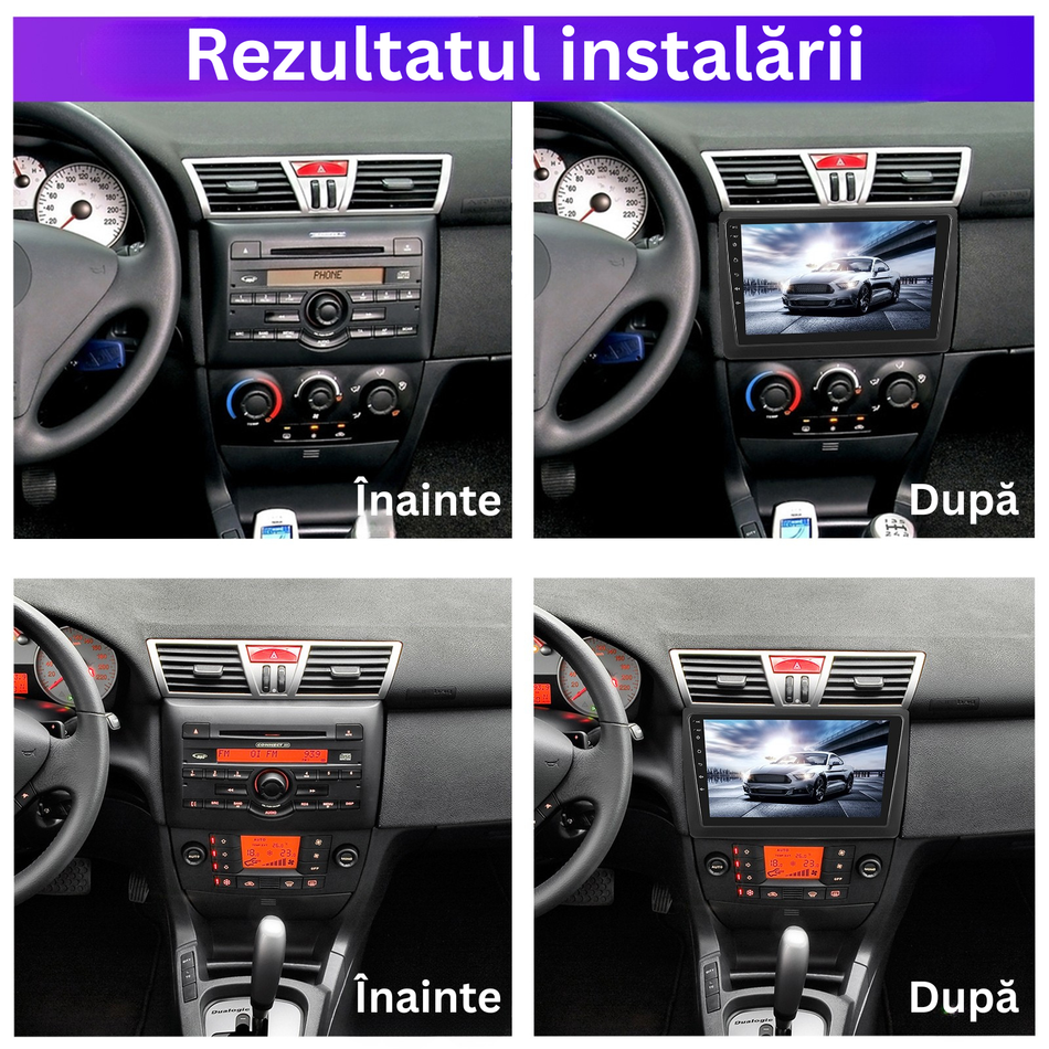 Navigatie Fiat Stilo (2002-2010) dedicata, MaxTech® PRO SERIES, 8 GB Ram 128 GB Rom, OctaCore, Carplay si Android auto, Ecran 9” HD Touch, Sim 4G, ADI/HI-Res, GPS, Wifi, Bluetooth, Radio, USB, EQ, DSP, Waze