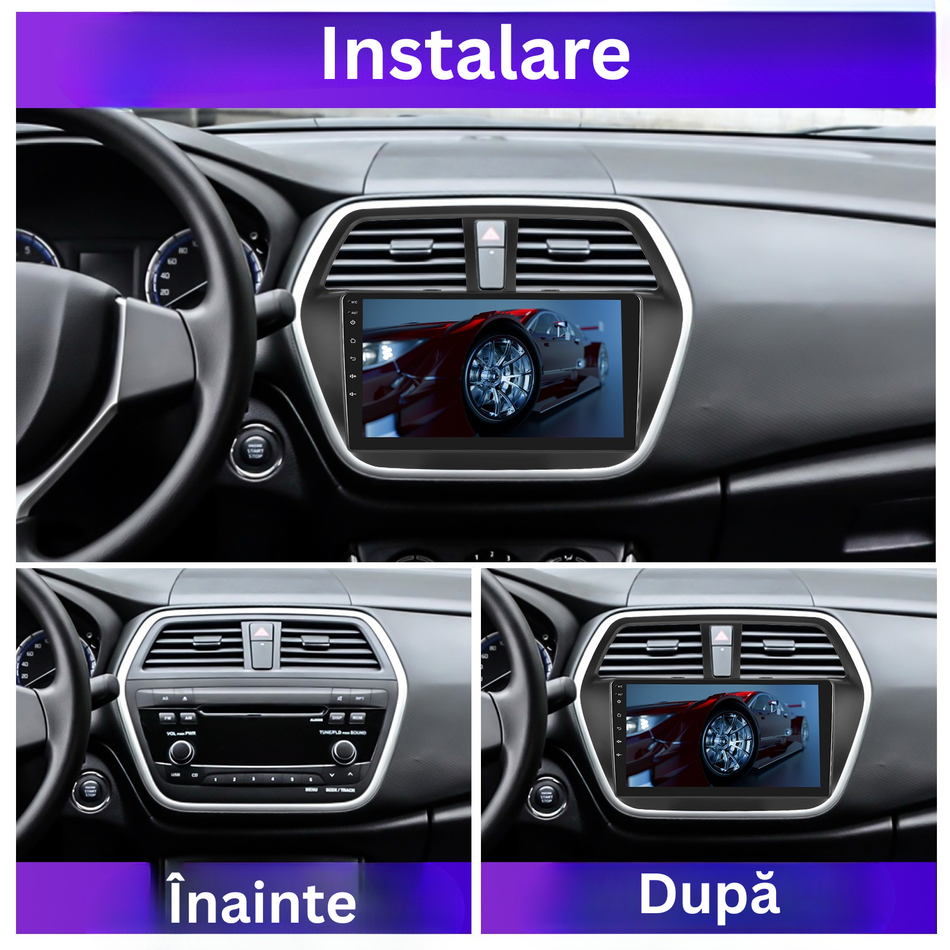 Navigatie Suzuki SX4 S-Cross (2013-2016) Pre-facelift dedicata, MaxTech® PRO SERIES, 8 GB Ram 128 GB Rom, OctaCore, Carplay si Android auto, Ecran 9” HD Touch, Sim 4G, ADI/HI-Res, GPS, Wifi, Bluetooth, Radio, USB, EQ, DSP, Waze