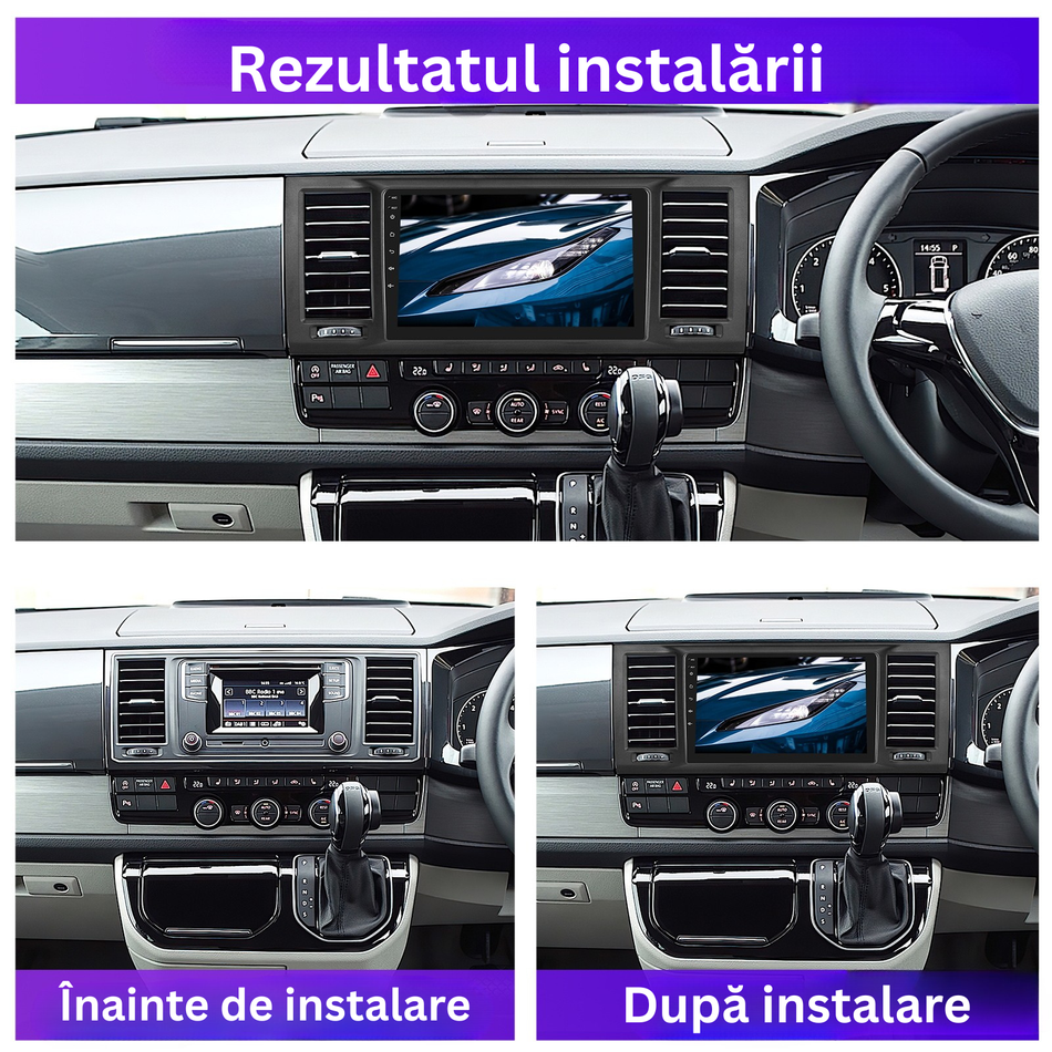 Navigatie Volkswagen Transporter/Caravelle T6 (2015-2019) dedicata, MaxTech® PRO SERIES, 6 GB Ram 128 GB Rom, Carplay si Android auto, Ecran 9” HD Touch, GPS, Wifi, Bluetooth, Radio, USB, EQ, DSP, Waze