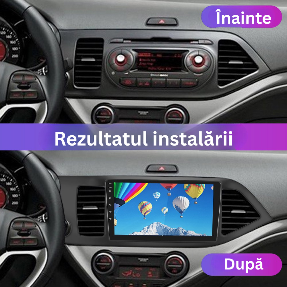 Navigatie Kia Picanto (2012-2016) dedicata, MaxTech® PRO SERIES, 8 GB Ram 128 GB Rom, OctaCore, Carplay si Android auto, Ecran 9” HD Touch, Sim 4G, ADI/HI-Res, GPS, Wifi, Bluetooth, Radio, USB, EQ, DSP, Waze
