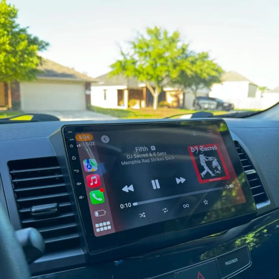 Navigatie Mitsubishi Lancer X (2008-2015) dedicata, MaxTech® PRO SERIES, 8 GB Ram 128 GB Rom, OctaCore, Carplay si Android auto, Ecran 10” HD Touch, Sim 4G, ADI/HI-Res, GPS, Wifi, Bluetooth, Radio, USB, EQ, DSP, Waze
