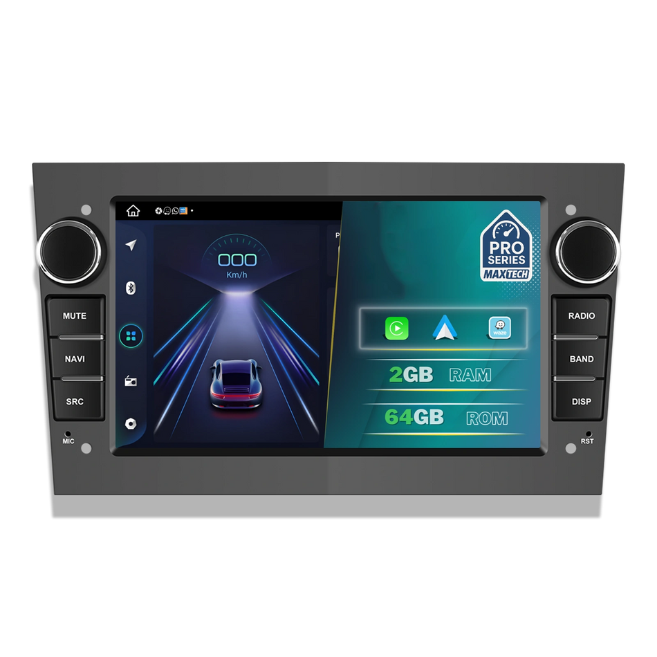 Navigatie Opel Android MaxTech® PRO SERIES, 2GB RAM, 64GB ROM, CarPlay & Android Auto, ecran 7 inch HD Touch, Astra, Corsa, Zafira, Vivaro, Meriva, Antara, Combo, Signum, Tigra, GPS, WiFi, Bluetooth, Waze, DSP, EQ, GRI