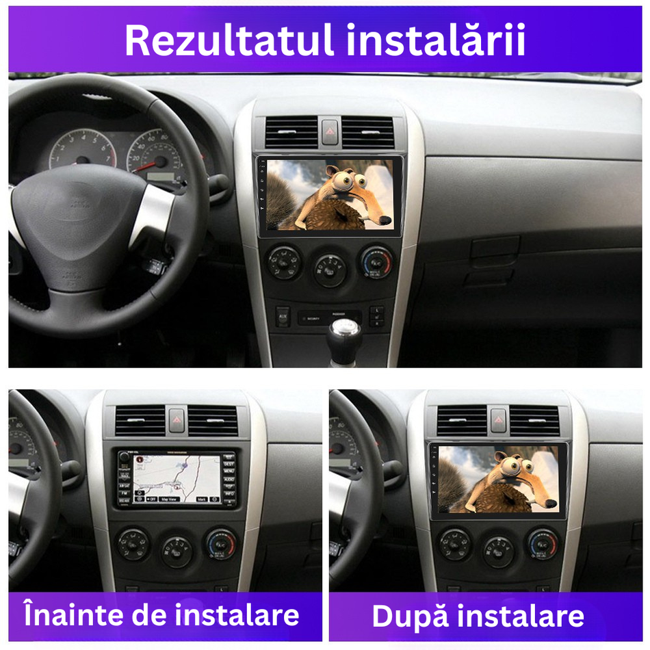 Navigatie Toyota Corolla (2007-2013) dedicata, MaxTech® PRO SERIES, 6 GB Ram 128 GB Rom, Carplay si Android auto, Ecran 9” HD Touch, GPS, Wifi, Bluetooth, Radio, USB, EQ, DSP, Waze
