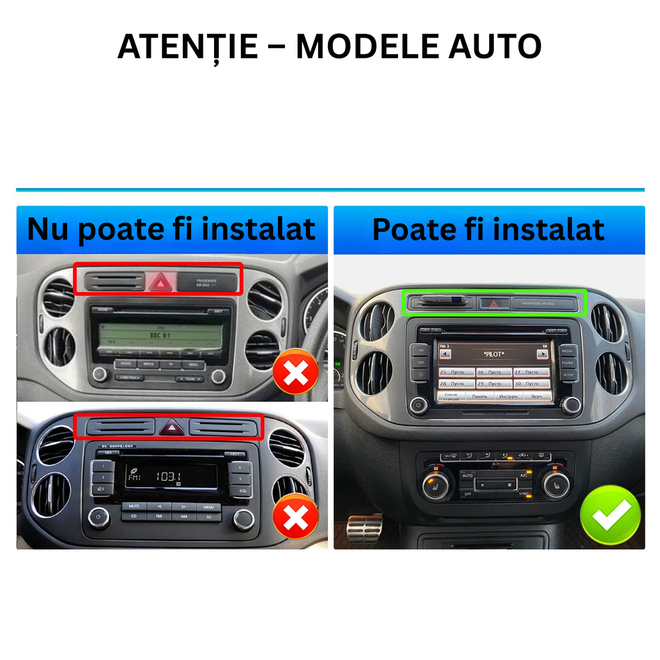 Navigatie Volkswagen Tiguan I (2011-2016) facelift dedicata, MaxTech® PRO SERIES, 6 GB Ram 128 GB Rom, Carplay si Android auto, Ecran 9” HD Touch, GPS, Wifi, Bluetooth, Radio, USB, EQ, DSP, Waze
